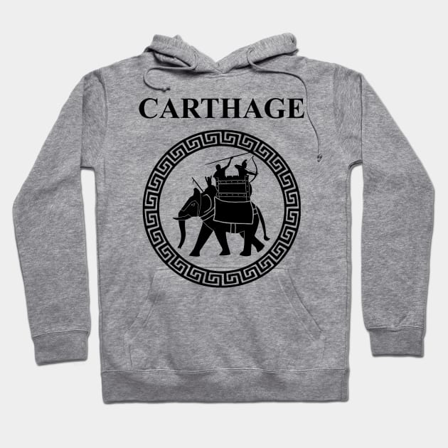 Ancient Carthage Hannibal War Elephant Hoodie by AgemaApparel